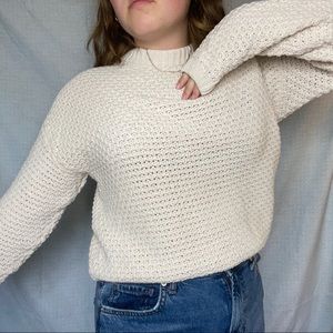 Cream Mock Neck Sweater